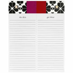 Black Spade Flower Split Notepad>Kate Spade New York Fashion