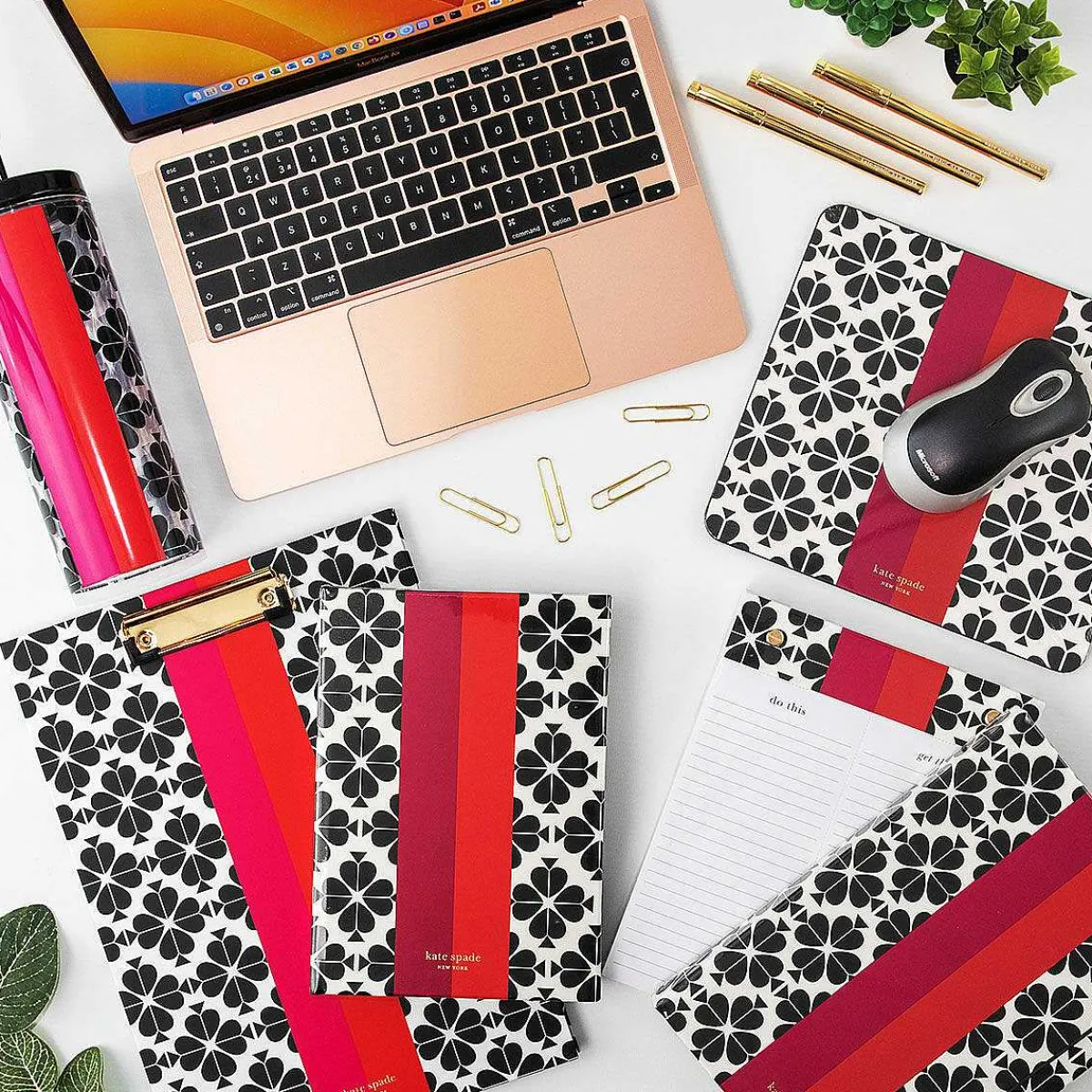 Black Spade Flower Split Notepad>Kate Spade New York Fashion