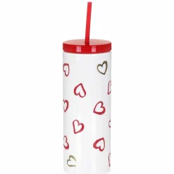 Brushstroke Hearts Acrylic Tumbler With Straw>Kate Spade New York Best