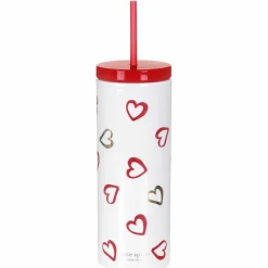 Brushstroke Hearts Acrylic Tumbler With Straw>Kate Spade New York Best