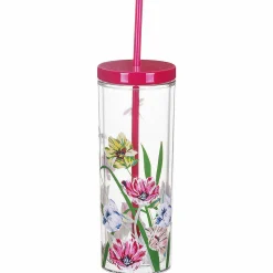 Dragonflies And Tulips Acrylic Tumbler With Straw>Kate Spade New York Best Sale