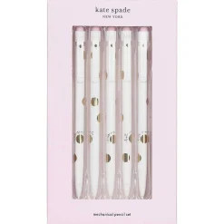 Gold Dot With Script Set Of Five Mechanical Pencils>Kate Spade New York Shop