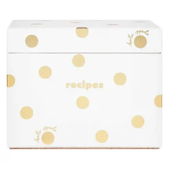 Gold Dot With Script Recipe Box>Kate Spade New York Store