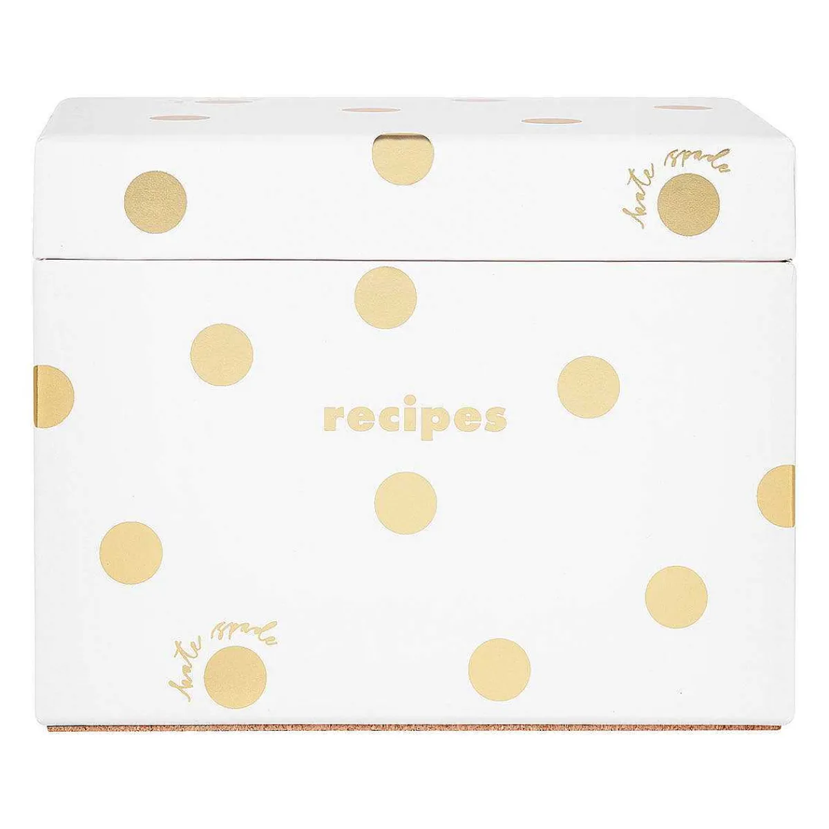 Gold Dot With Script Recipe Box>Kate Spade New York Store