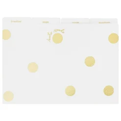 Gold Dot With Script Recipe Box><noscript><img width=