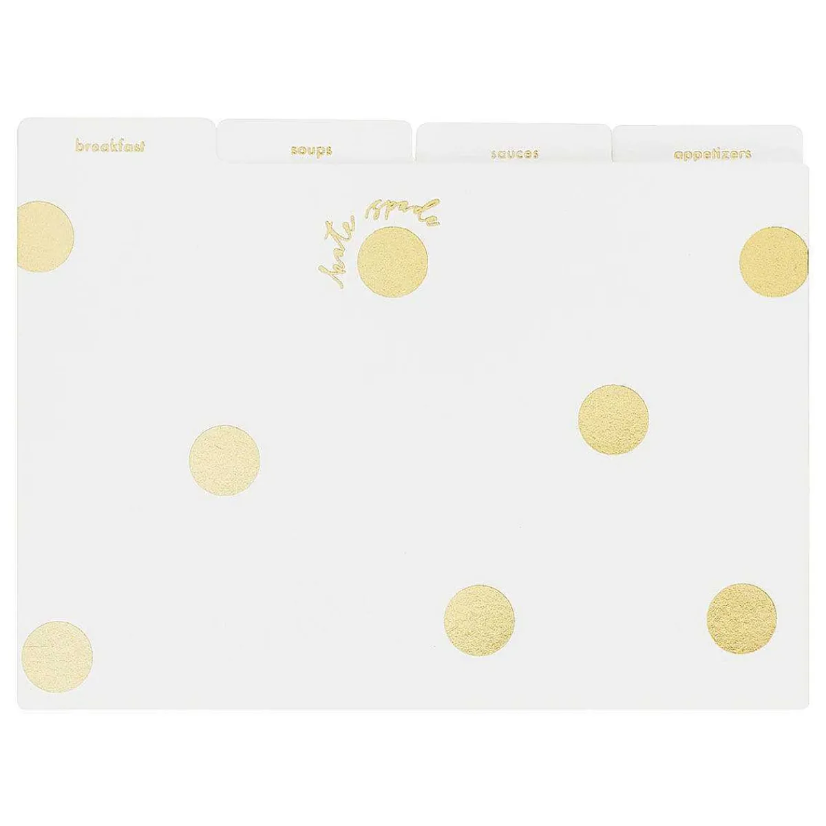 Gold Dot With Script Recipe Box>Kate Spade New York Store