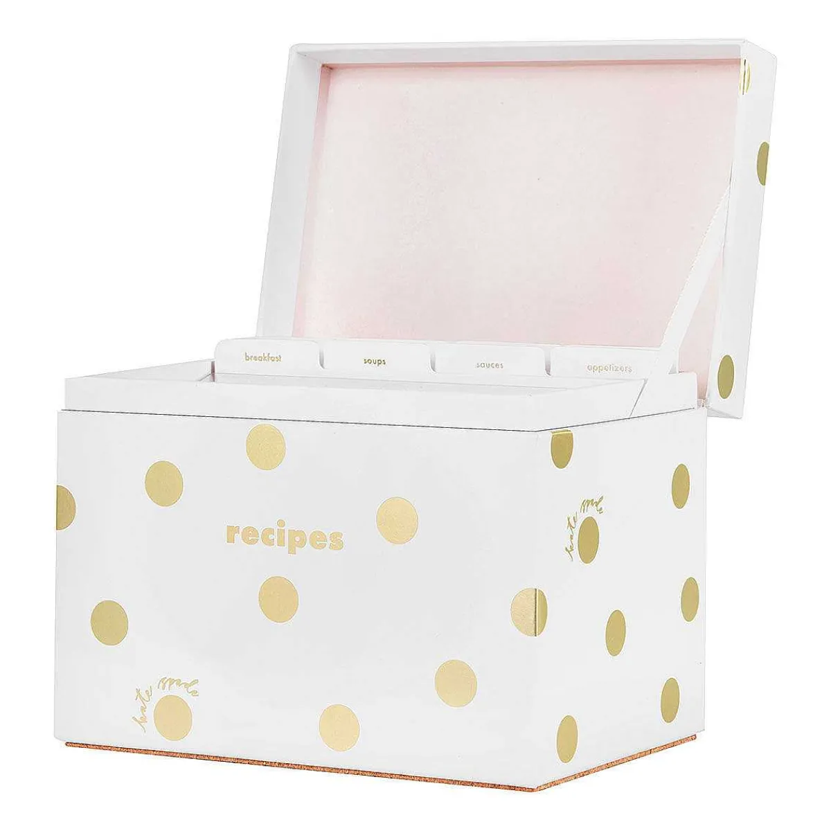 Gold Dot With Script Recipe Box>Kate Spade New York Store