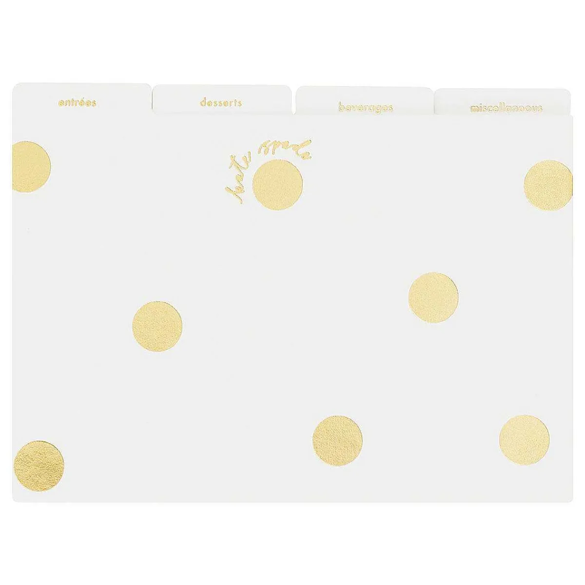 Gold Dot With Script Recipe Box>Kate Spade New York Store