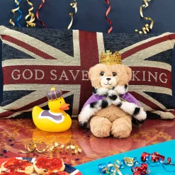 King Charles Iii Coronation 'God Save The King' Rectangular Chenille Cushion>Temptation Gifts New