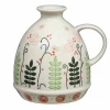 Cream Floral Debossed Urn Vase With Handle>Langs Shop