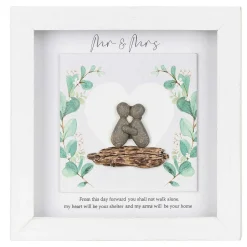 'Mr & Mrs' Wedding Day Pebble Wooden Plaque>Langs Online