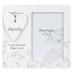 'Together As A Family' Heart Charm 4X6 Photo Frame>Langs Cheap