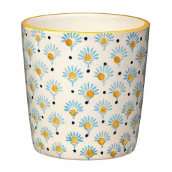 Yellow Floral Plant Pot>Langs Fashion