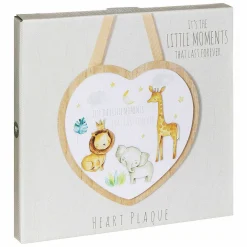 Little Moments Safari Wooden Heart Plaque>Temptation Gifts Clearance