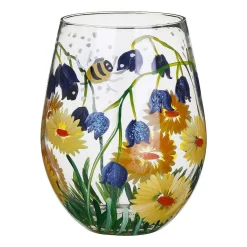 Bluebells & Dandelion Bees Stemless Glass>Lynsey Johnstone Online