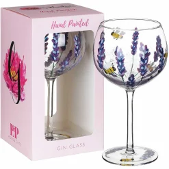 Hand Painted Bees & Lavender Gin Glass>Lynsey Johnstone Online