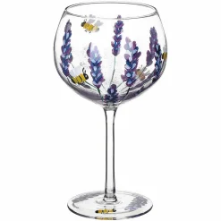 Hand Painted Bees & Lavender Gin Glass><noscript><img width=