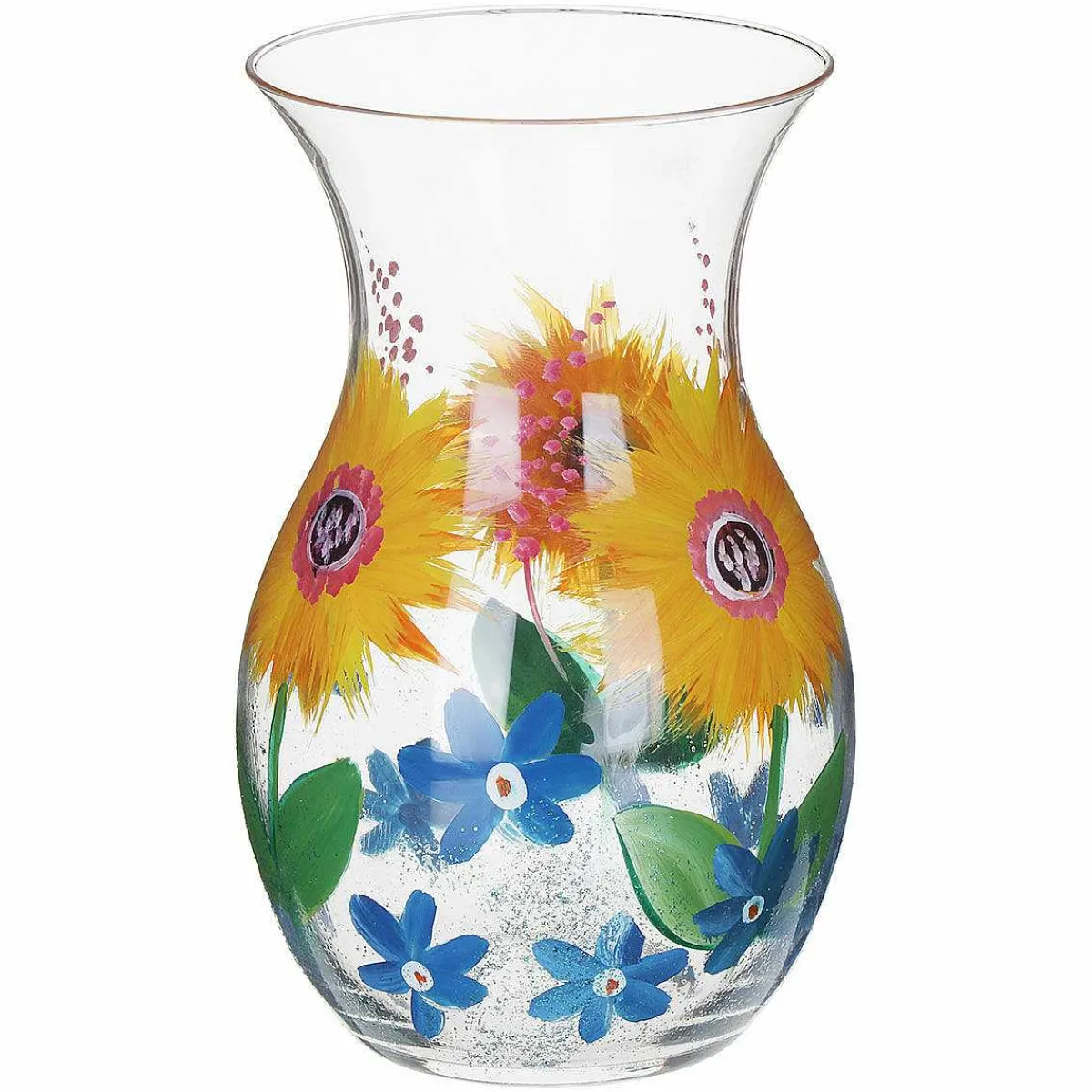Hand Painted Sunflowers & Blue Wildflowers Posy Vase>Lynsey Johnstone Cheap