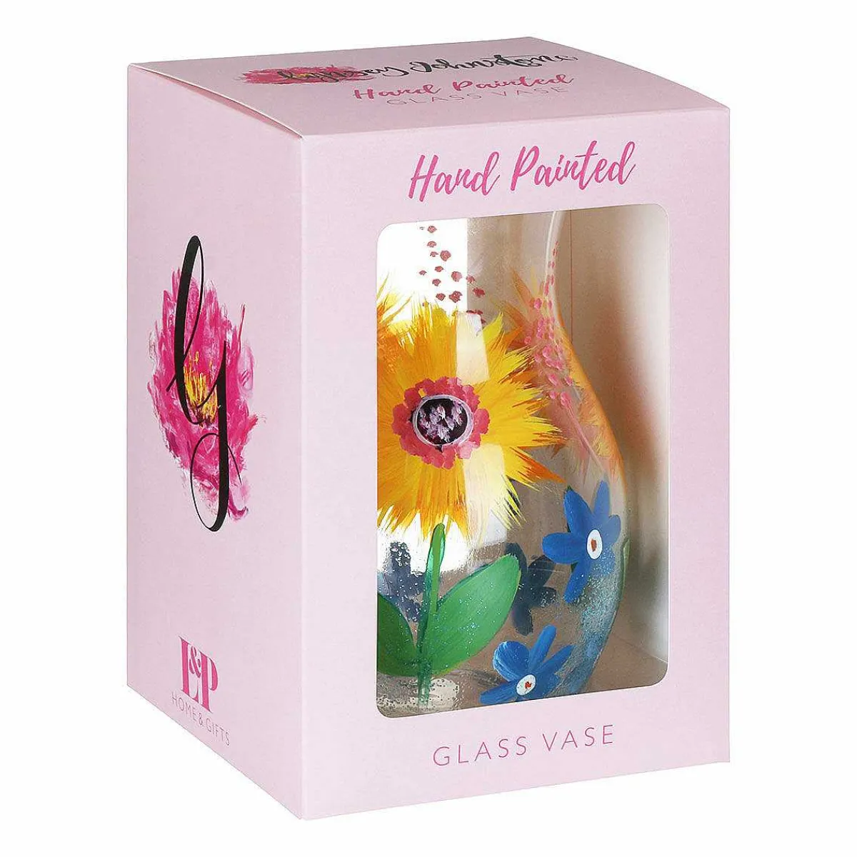 Hand Painted Sunflowers & Blue Wildflowers Posy Vase>Lynsey Johnstone Cheap