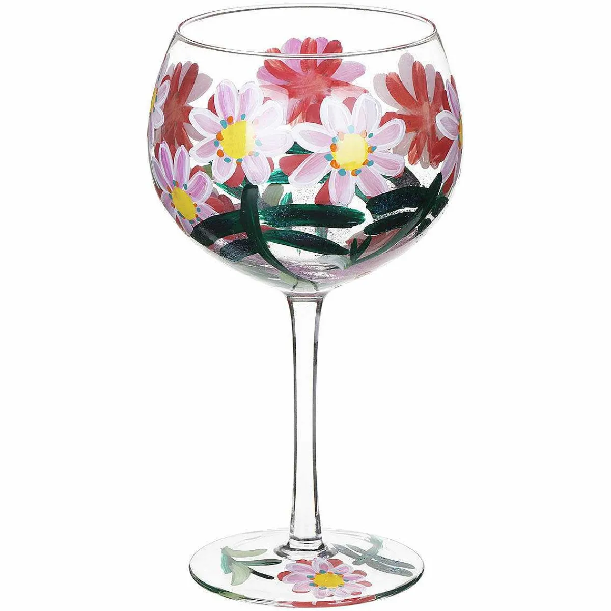 Hand Painted Daisies & Dragonflies Gin Glass>Lynsey Johnstone Flash Sale