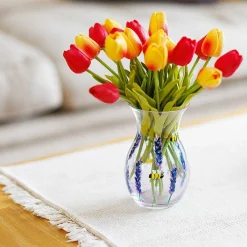 Hand Painted Bees & Lavender Posy Vase><noscript><img width=