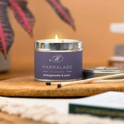 Pomegranate & Pear 210G Tin Soy Candle>Marmalade of London Sale
