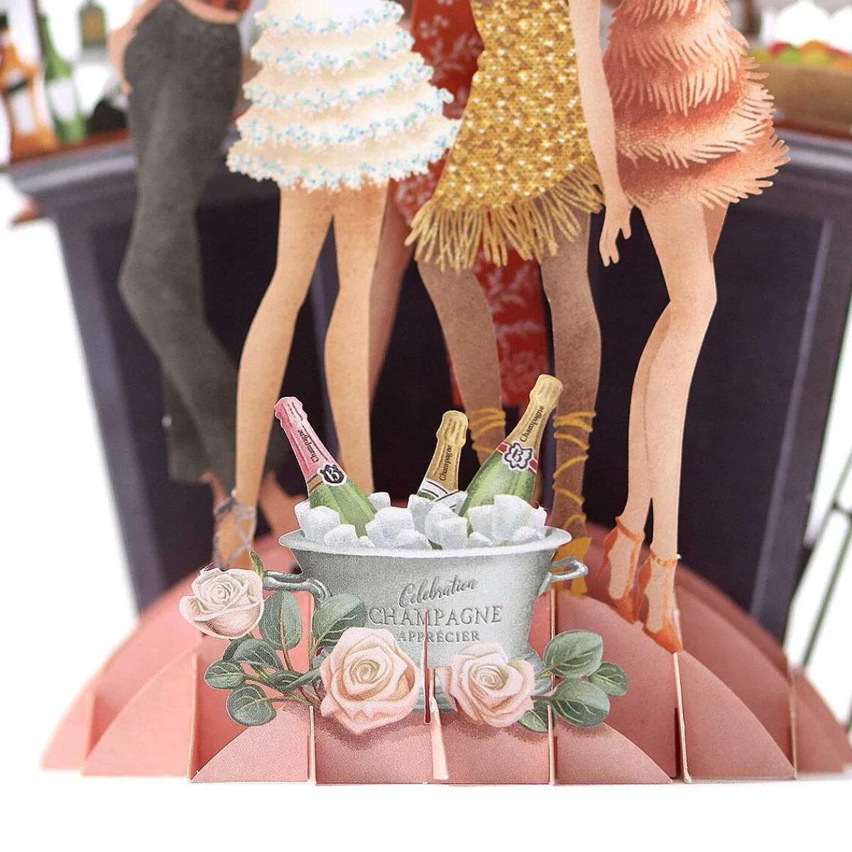 'Champagne' 3D Greetings Card>Me & McQ Cheap