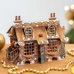 Cosy Cottage 3D Christmas Card><noscript><img width=