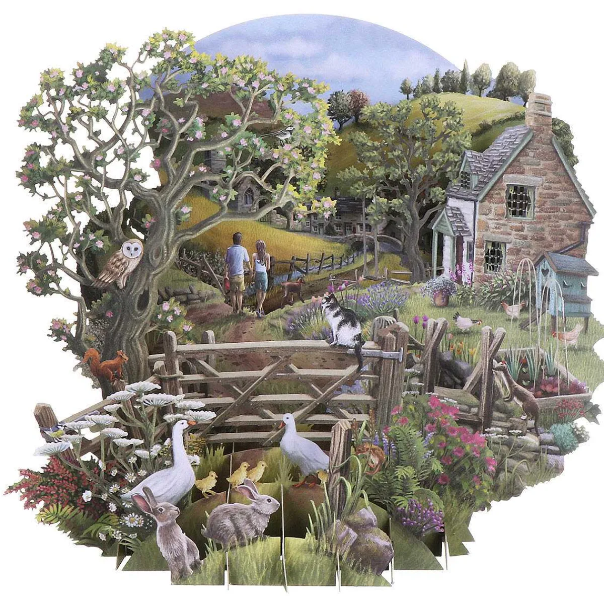 'Countryside' 3D Greetings Card>Me & McQ Cheap