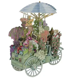 "Flower Seller's Bike" Blue 3D Birthday Card>Me & McQ Flash Sale