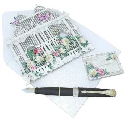 "The Flower Cage" 3D Greetings Card>Me & McQ Fashion