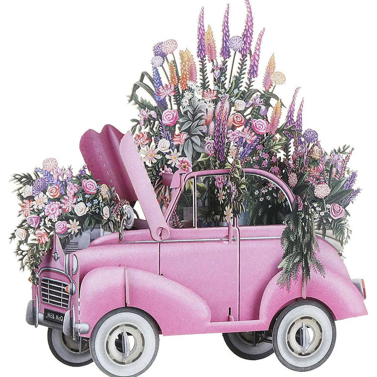 'The Pink Car' 3D Wedding Card>Me & McQ Outlet