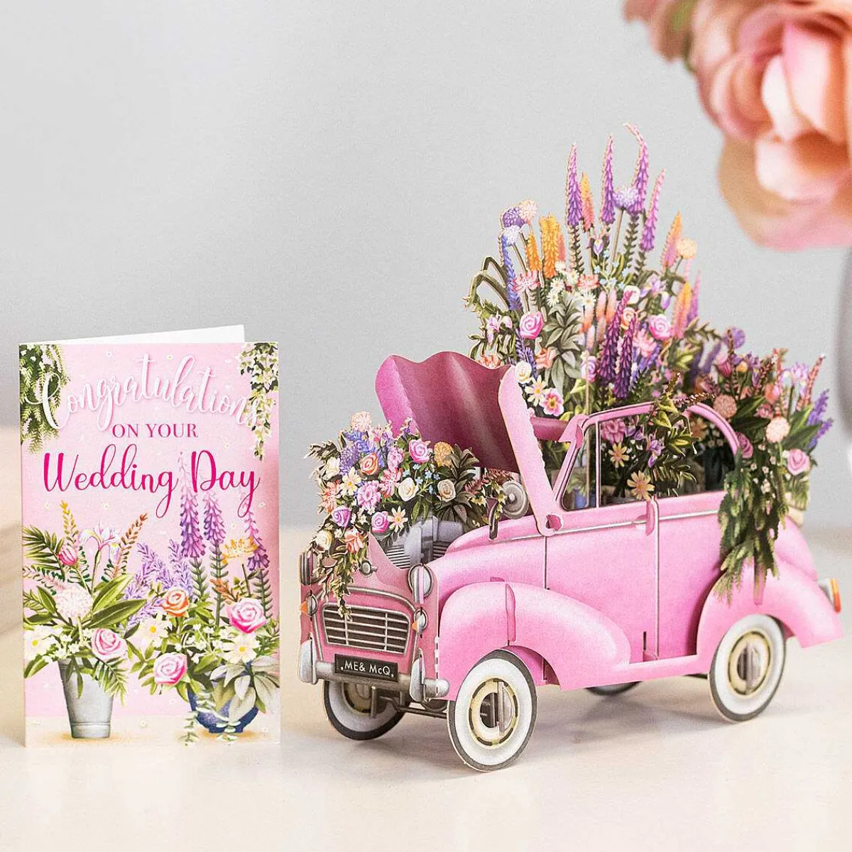 'The Pink Car' 3D Wedding Card>Me & McQ Outlet