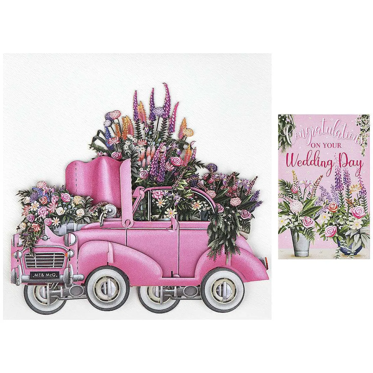 'The Pink Car' 3D Wedding Card>Me & McQ Outlet