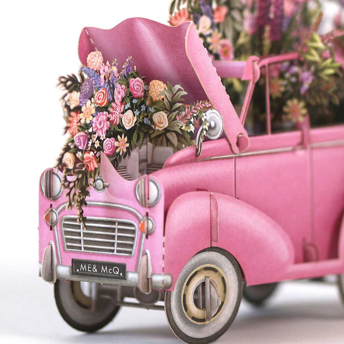 'The Pink Flower' Car 3D Greetings Card>Me & McQ Cheap