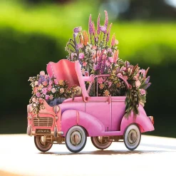 'The Pink Flower' Car 3D Greetings Card><noscript><img width=