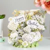 'White Happy Birthday Flowers' 3D Card>Me & McQ Best Sale