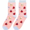 Dusky Pink Love Bug Women's Bamboo Socks>Miss Sparrow Cheap