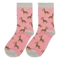 Light Pink Giraffes Girls Bamboo Socks>Miss Sparrow Clearance