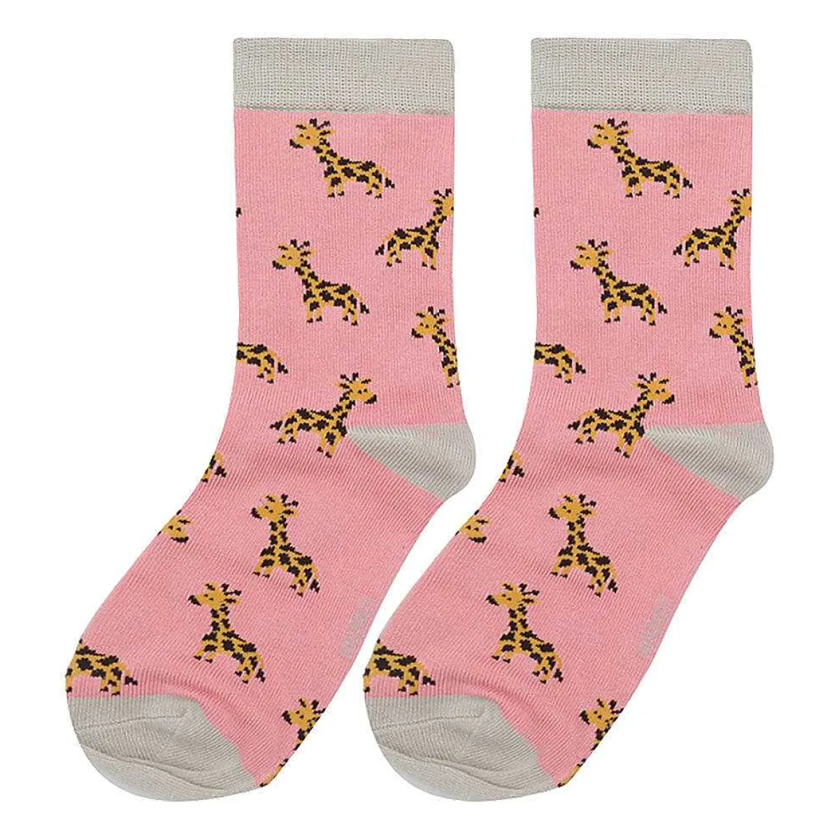Light Pink Giraffes Girls Bamboo Socks>Miss Sparrow Clearance