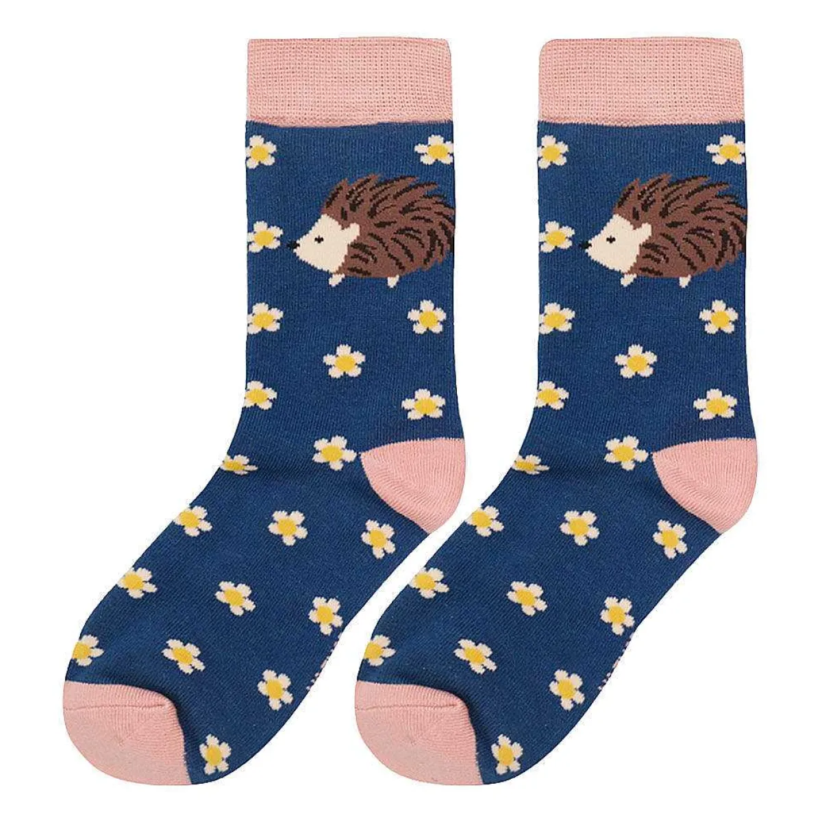 Navy Hedgehogs & Daisies Girls Bamboo Socks>Miss Sparrow Best Sale