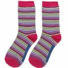 Navy Vibrant Stripes Women's Bamboo Socks>Miss Sparrow Outlet