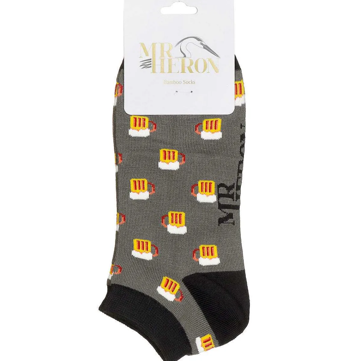 Grey Beer Men's Bamboo Trainer Socks>Mr Heron Shop