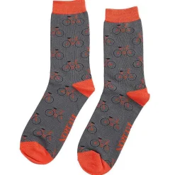 Grey Bike Repeat Men's Bamboo Socks>Mr Heron Cheap