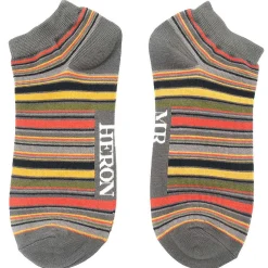 Grey Stripes Men's Bamboo Trainer Socks>Mr Heron Cheap