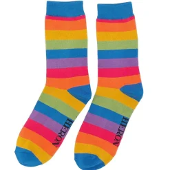 Rainbow Thick Stripe Men's Bamboo Socks>Mr Heron Clearance
