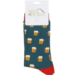 Teal Beer Men's Bamboo Socks>Mr Heron Store