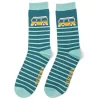 Teal Camper Van Stripes Men's Bamboo Socks>Mr Heron Outlet