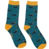 Teal Sausage Dogs Men's Bamboo Socks>Mr Heron Discount
