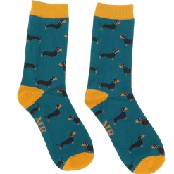 Teal Sausage Dogs Men's Bamboo Socks>Mr Heron Discount